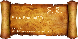 Pint Radomér névjegykártya